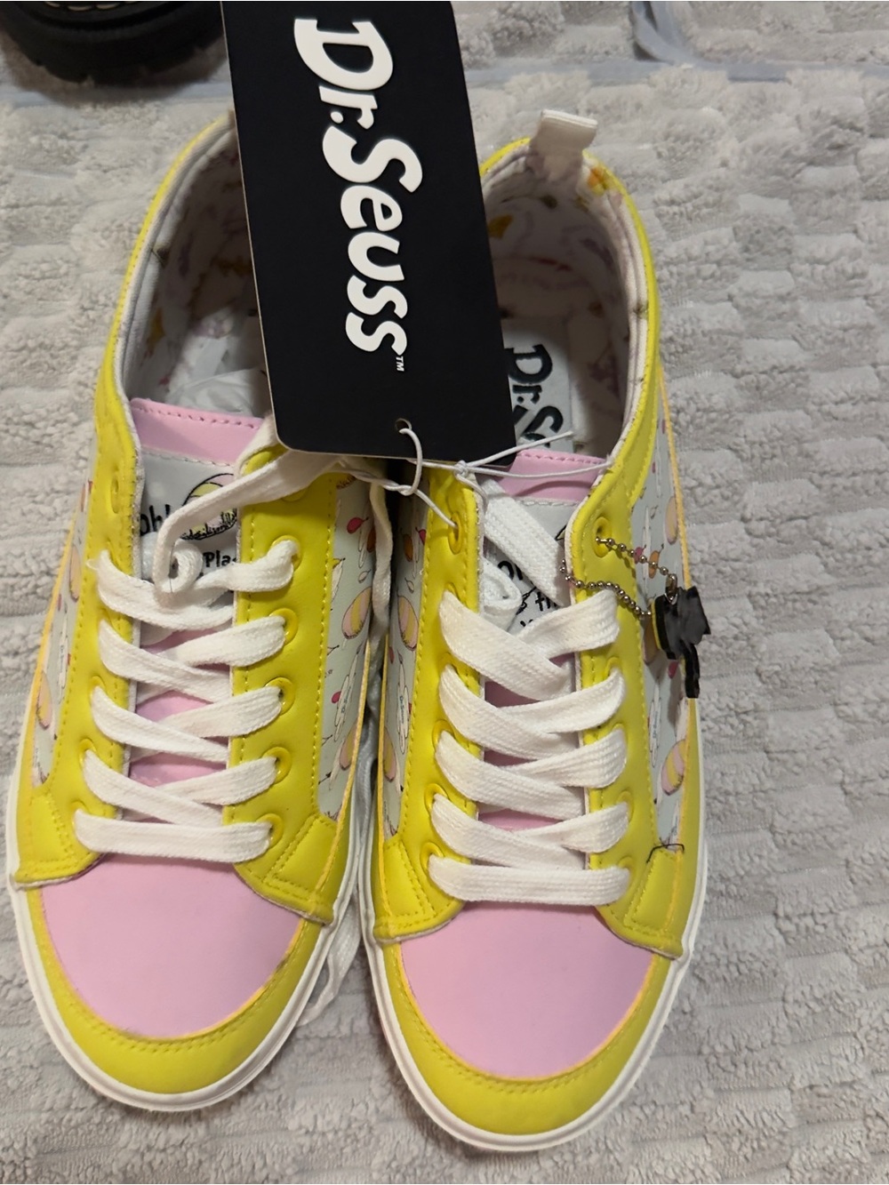 Dr. Seuss Pink and Yellow Low-Top Lace-Up Sneakers